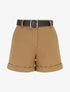 Short à revers ceinturé - Camel - 1
